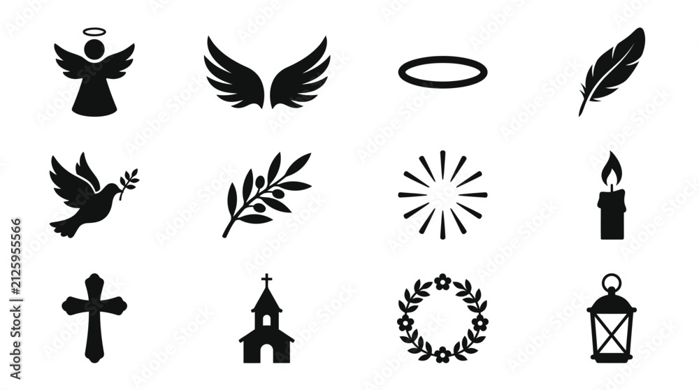 Fototapeta premium Set of Religious and Spiritual Icons and Symbols.