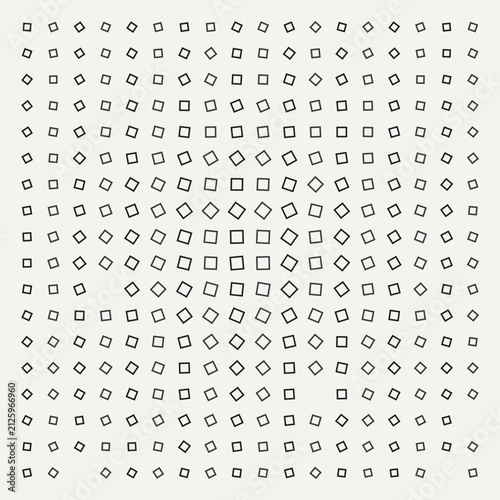Foto Minimalist monochrome square outline grid featuring subtle rotational displacement creating sense of movement and depth effect