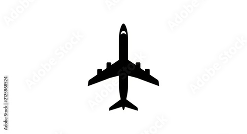 Airplane Silhouette in Flight Mode.