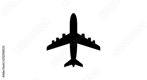 Airplane Silhouette in Flight Mode Travel.