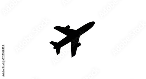 Airplane silhouette flying in sky.