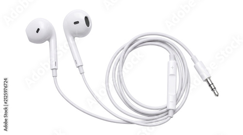 Modern white wireless headphones isolated on white background PNG for music, audio, gaming and technology presentations