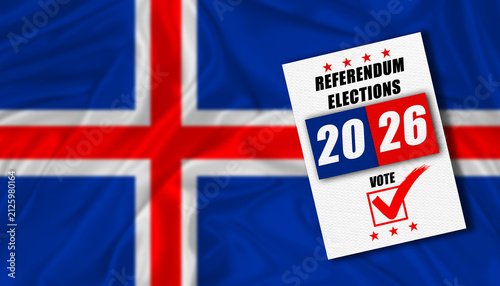 Fotografie Iceland elections with flag in the background