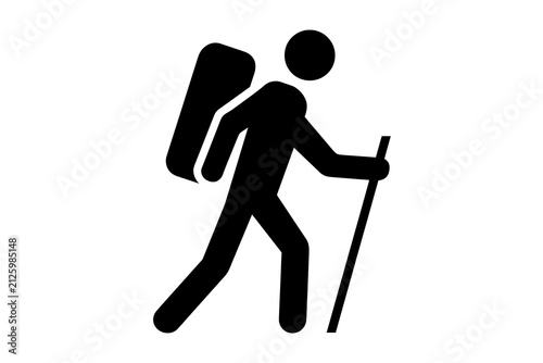 Hiker walking icon