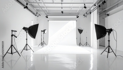 Bright Studio Product Photography Background with Professional Lighting and Clean White Copy Space for Retail, Ecommerce, and Commercial Design