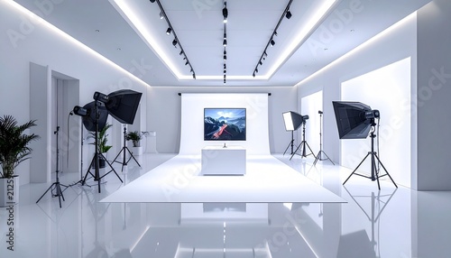 Minimal White Background with Professional Commercial Product Lighting, Perfect for Branding, Catalogs, and Advertising Campaigns