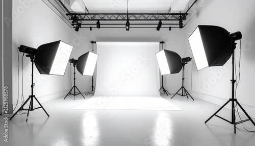 Studio Product Photography Scene with Bright Commercial Lighting and White Background for Premium Product Presentation and Marketing
