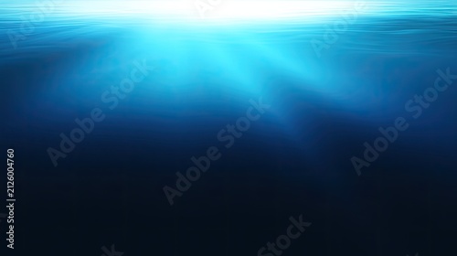 Deep blue water with light rays penetrating from above