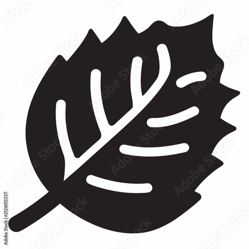 Green Leaf Eco Icon Minimalist Black Silhouette Vector Design