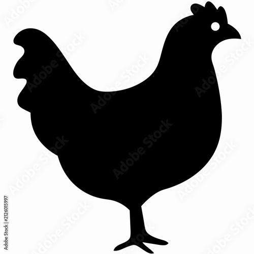Hen Black Silhouette Vector Design