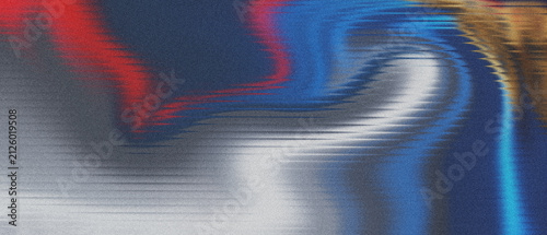 Fotografie Granular indigo and charcoal blend, a jagged scarlet streak, a luminous silver w