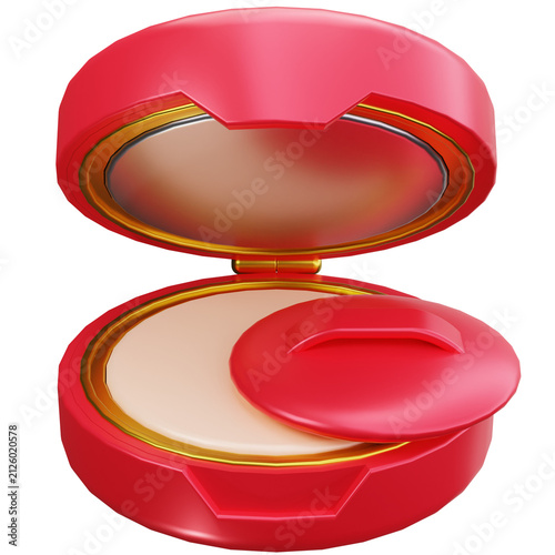 Obraz na płótnie Pressed Powder Compact Makeup Case 3D Illustrations