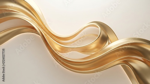 Abstract Gold Flow: A luxurious, flowing wave of liquid gold curves and folds, creating an elegant and sophisticated abstract design. Its smooth, reflective surface catches the light.