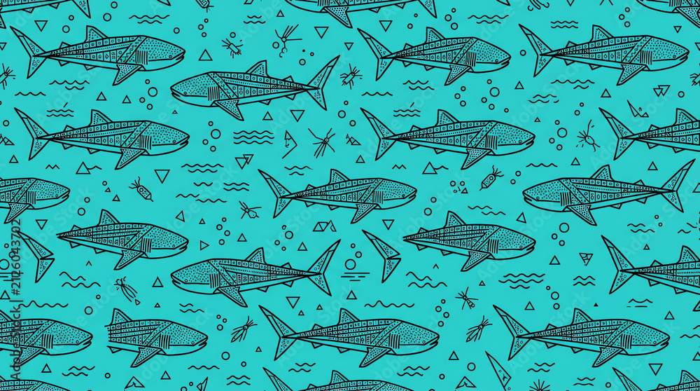 Whale Shark Geometric Pattern Seamless Surface Design