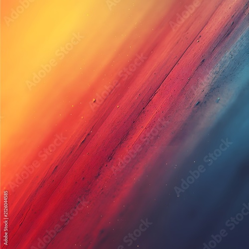 Diagonal abstract textured background with blended orange, red, and blue colors and scattered tiny white particles.