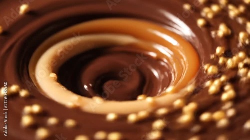 Chocolate swirl with caramel eddy.