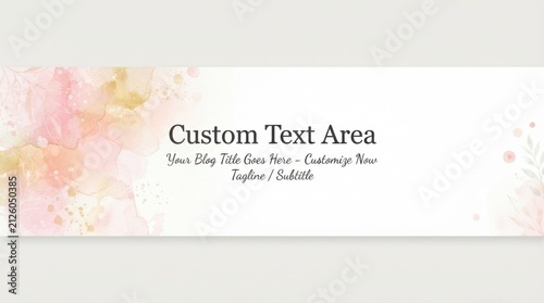 Soft Watercolor Floral Banner Template With Custom Text Space