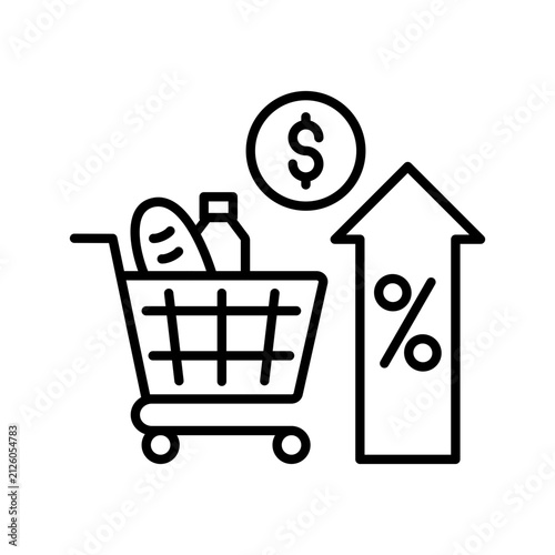 Inflation Cost Currency Economy Growth Icon Increase