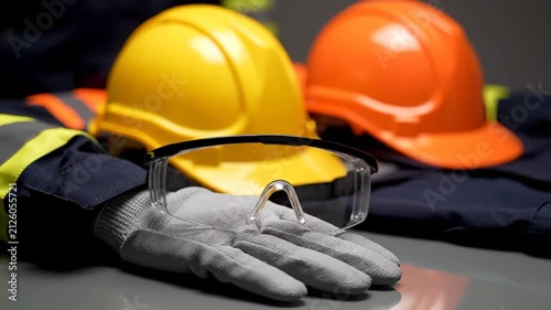 Construction safety gear closeup.
