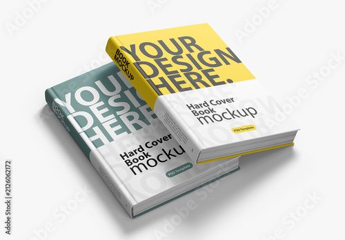 Two Hardcover books Mockup lying on top of each other