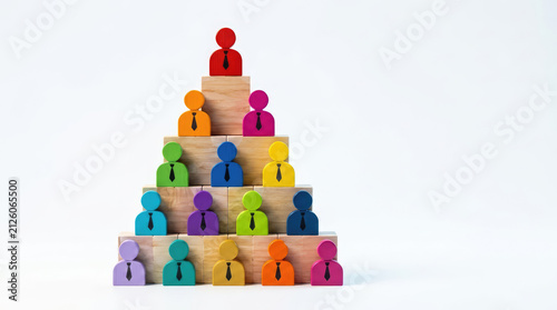 Hierarchy Leadership Structure in Corporate Organization Representing Authority Levels, Management Roles and Organizational Chain of Command
