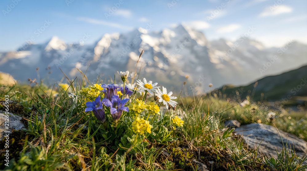 Fototapeta premium Flowers in mountains