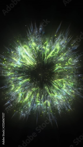 Green Energy Portal Particles Background Loop 4K 3D Animation Overlay