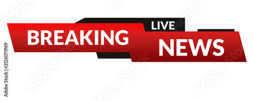 Professional Live Breaking News Banner with Red Gradient and Black Theme PNG,  TV Broadcast Live Breaking News Lower Third Overlay Transparent Background PNG