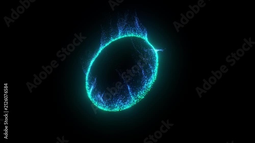 4K Abstract Background Particles Energy Portal Overlay Horizontal 3D Animation