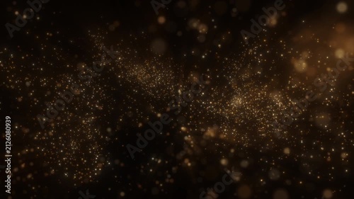 4K Abstract Background Particles Golden Dust Bokeh Overlay Horizontal 3D Animation