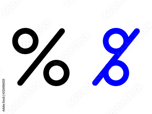 Percentage icon set, percent symbol collection, outline and colored discount sign for finance and sale