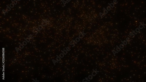 4K Abstract Background Particles Explosion. Golden Galaxy Stars Overlay Horizontal 3D Animation
