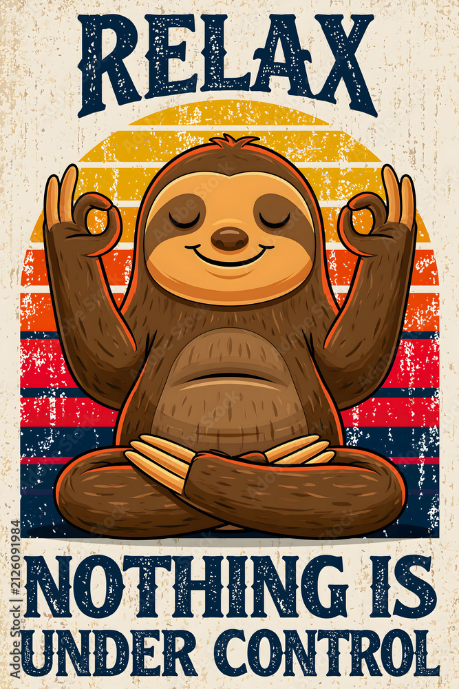 Fototapeta premium Calm Sloth Embrace Relaxation and Peace of Mind