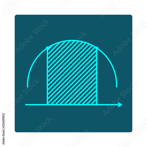 Fotografía Area Under Curve Icon – Hatched Region Between Curve and X-Axis