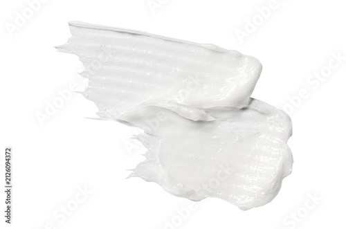 Cosmetic white moisturizing cream lotion. Isolated on a white background