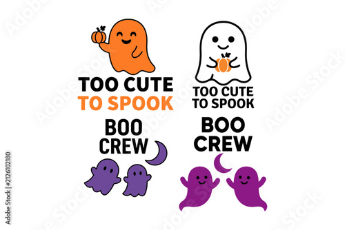Halloween T-Shirt Design Set Spooky Typography Bundle