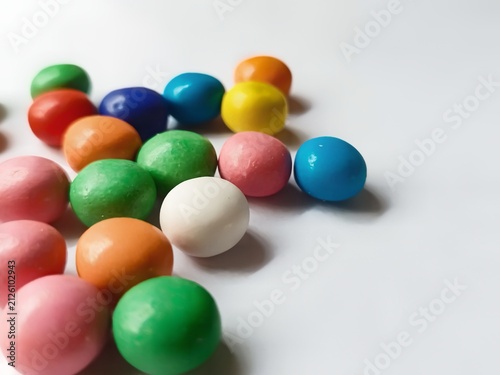 Photography Colorful sweet candies. Copy space. Concept for background.