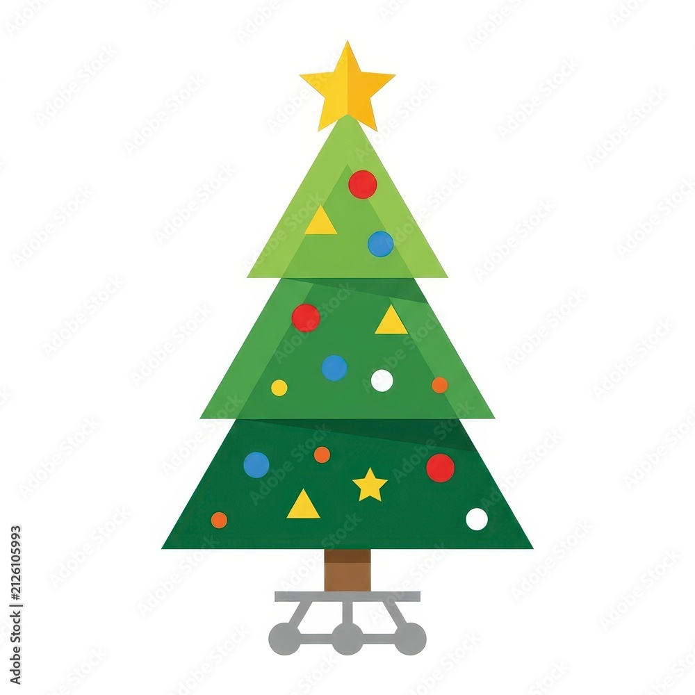 Fototapeta premium Christmas tree with ornaments and star