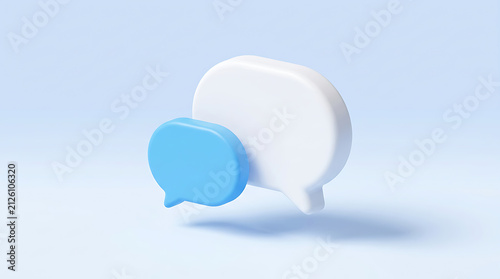 3D Chat Bubbles Icon Set for Social Media Communication and Messaging App Interface Design