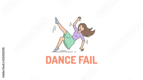 Obraz na płótnie Woman Falling During Dance Practice