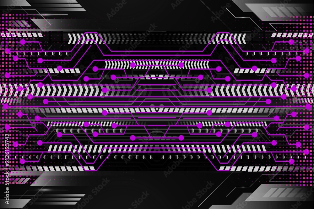 Fototapeta premium Purple Digital Circuit Technology Background