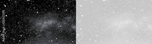Obraz na plátně Heavy winter snowfall overlay on black and transparent background