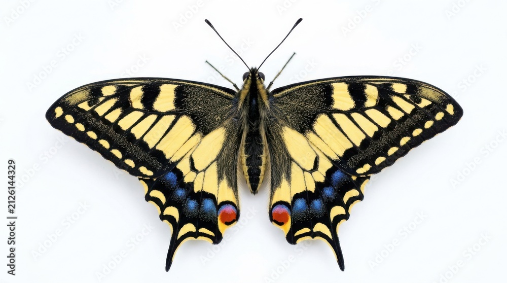 Naklejka premium Old world swallowtail butterfly isolated on white background