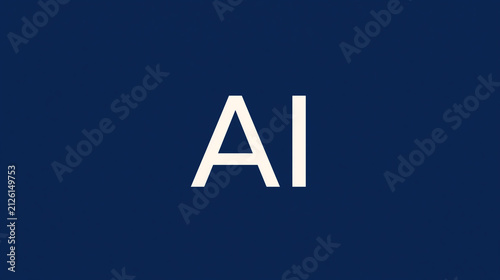 Modern graphic design featuring letters AI on dark blue background  