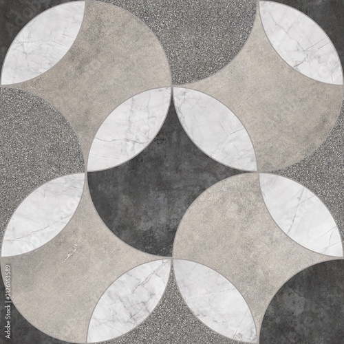 Modern Geometric Seamless Tile Pattern collection with Wood, Marble, and Concrete Textures for Interior Floor and Wall Design. High-resolution seamless geometric tile pattern background 