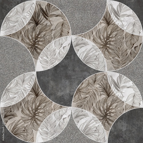 Modern Geometric Seamless Tile Pattern collection with Wood, Marble, and Concrete Textures for Interior Floor and Wall Design. High-resolution seamless geometric tile pattern background 
