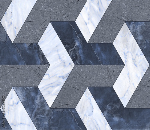 Modern Geometric Seamless Tile Pattern collection with Wood, Marble, and Concrete Textures for Interior Floor and Wall Design. High-resolution seamless geometric tile pattern background 