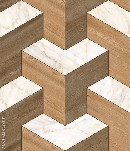 Modern Geometric Seamless Tile Pattern collection with Wood, Marble, and Concrete Textures for Interior Floor and Wall Design. High-resolution seamless geometric tile pattern background 