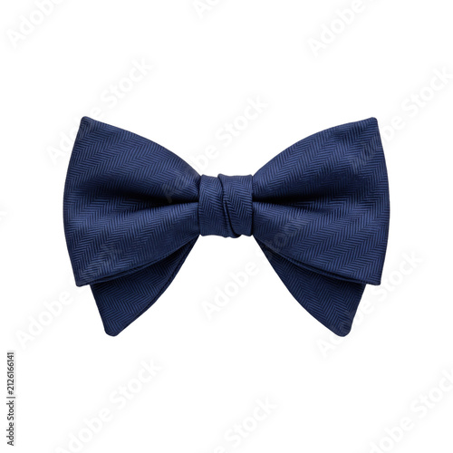 Elegant navy blue herringbone bow tie for formal occasions and parties