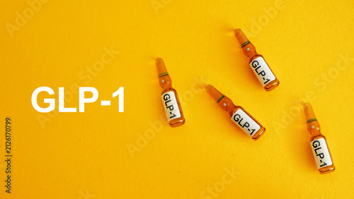 Bild auf Leinwand GLP-1 Medication for Weight Management and Type 2 Diabetes Treatment Concept Fea